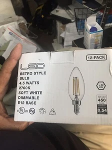 Lampadine LED dimmerabili stile retrò 4,5 watt bianco morbido base E12 numero 27000K-11 - Foto 1 di 9