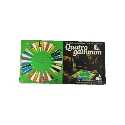 Quatro Gammon Circular Backgammon Strategy Game 1982  Vintage Complete England - Image 1 of 4