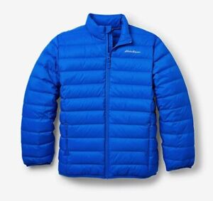 Eddie Bauer Cirruslite Down Blue Ultralight Winter Kids Jacket Coat Size L