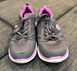 Skechers Womens 9.5 Flex Appeal Gray Purple Running Shoes Memory Foam 11727 - Imagen 1 de 10