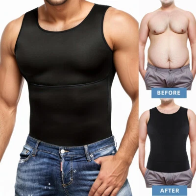 Shapertop for Men Slimming Tank Compression Shirt Gynecomastia Belly Shapewear - Image 1 of 4