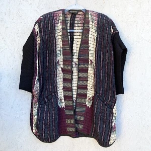 Vintage Janet Kaneko gesmokte Boho Art To Wear Lagenlook Oversized Jacke O/S - Bild 1 von 11