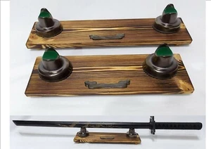 Madera y bronce metálico cerámica única soporte espada samurai unidad de exhibición x - Imagen 1 de 10