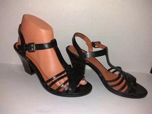 Via Spiga Sz 8.5 M Black Strappy Leather Women Sandals - Picture 1 of 10