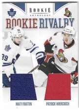 2011-12 ROOKIE ANTHOLOGY MATT FRATTIN PATRICK WIERCIOCH ROOKIE RIVALRY DUAL JSY