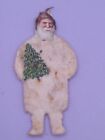 Antique Christmas Ornament Santa Claus Spun Cotton Scrap Germany