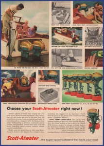 Vintage 1956 SCOTT-ATWATER Outboard Motors Boating Ephemera 1950's Print Ad - Picture 1 of 1