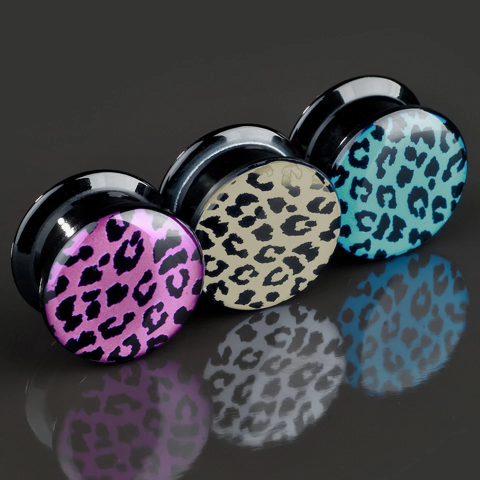6-16mm Ohr Plug Leopard Innengewinde Flesh Tunnel Leo  Rockabilly Piercing Z189 - Bild 1 von 1