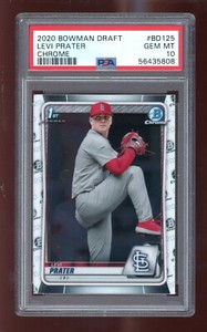 2020 Bowman Draft #BD125 Levi Prater Chrome (PSA 10) RC Rookie