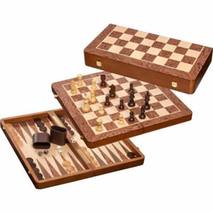 Philos Schach-Backgammon-Dame-Set, Feldgröße 50 mm - Bild 1 von 1