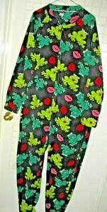 JOE BOXER -  SIZE 1X -  ONE PIECE SOFT ZIP FRT  Footed Pajamas - Frogs / Lips  
