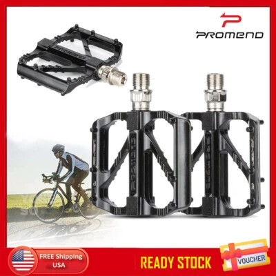 9/16" Bike Pedals Mountain Road Bicycle Aluminum Sealed Bearing Metal Flat Pedal - Image 1 of 4