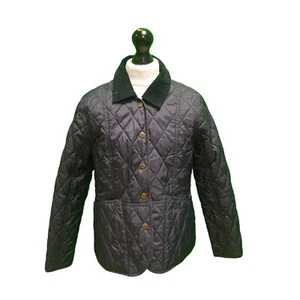 D520 GIRLS BARBOUR NAVY ELYSIA QUILT L/SLEEVE JACKET UK M - Picture 1 of 6