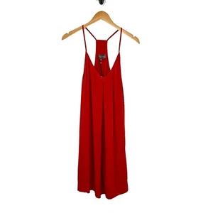 MICHAEL STARS Womens Cami Tank Mini Dress Size Large Red Sleeveless V Neck - Picture 1 of 8