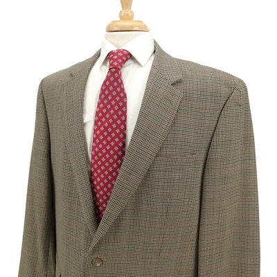 Ralph Lauren 100% Wool Medium Brown Houndstooth Check Blazer Sport Jacket 46L - Image 1 of 4