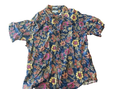 Мужская гавайская лагерная рубашка Alfani с цветочным рисунком Aloha XL БЕСПЛАТНАЯ ДОСТАВКА! - Изображение 1 из 4