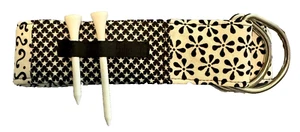 Cintura da golf donna piccola 36" bianca e nera supporto patchwork per magliette da golf NUOVA - Foto 1 di 6