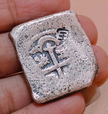 1700's Cob Spanish 8 Reales Colonial Silver Coin Chopmark 26 gr. - Image 1 of 2