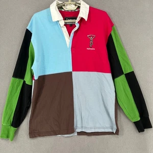 Camiseta Arlequins Hombre Pequeña Azul Roja Rugby Unión Retro Polo Manga Larga - Imagen 1 de 15
