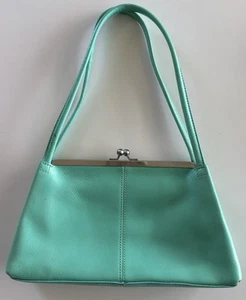 Bolso de Mano Wilson Cuero Turquesa Geométrico Vintage - Imagen 1 de 4