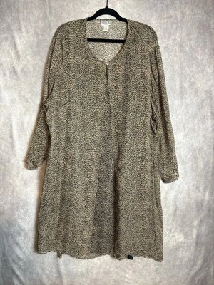 Vintage Robbie Bee Animal Print Dress and Kimono 100% Silk Women’s Size 24 - Image 1 of 4