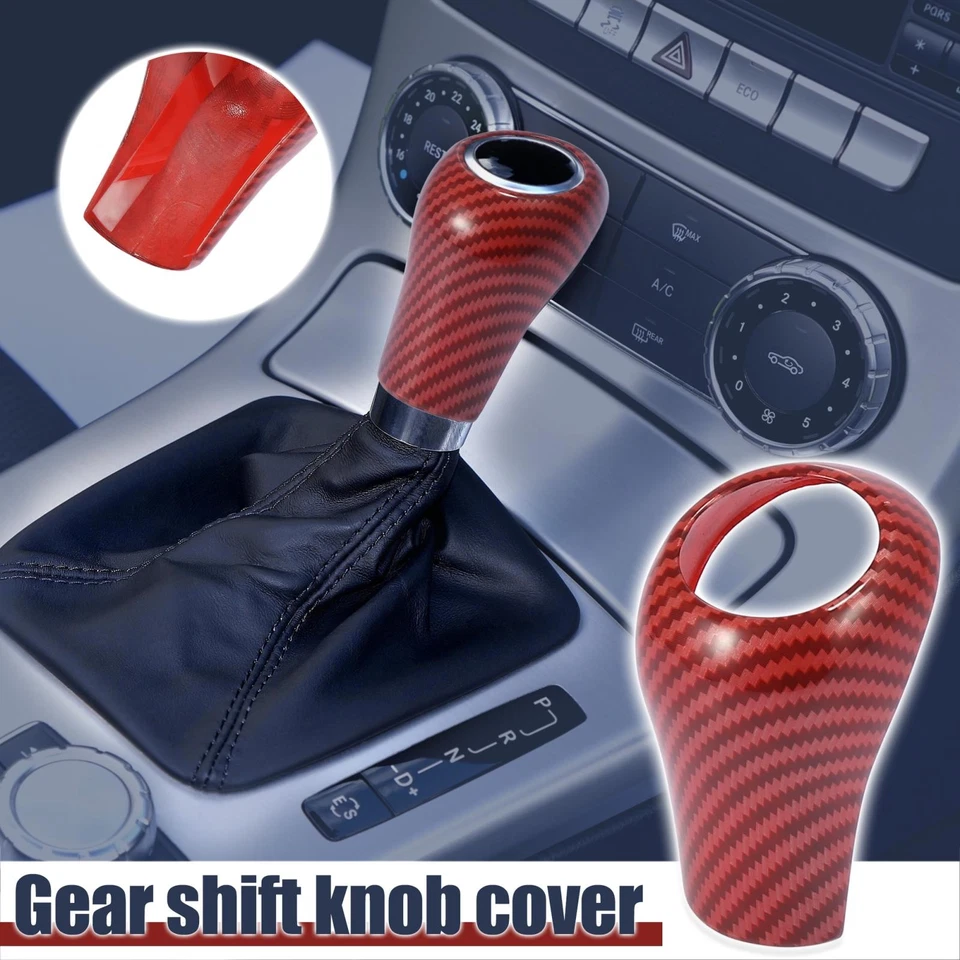 Cubierta de perilla de cambio de marchas adhesiva ABS para Mercedes-Benz Clase C GLK300 GLK350 rojo Foto 1 de 4