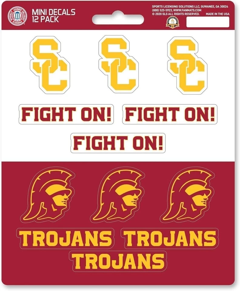 University of Southern California USC Trojans 12-Piece Mini Decal Sticker... - Image 1 of 4
