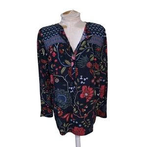 Loft Floral Tunic Boho Top womens blouse Size Small - Picture 1 of 5