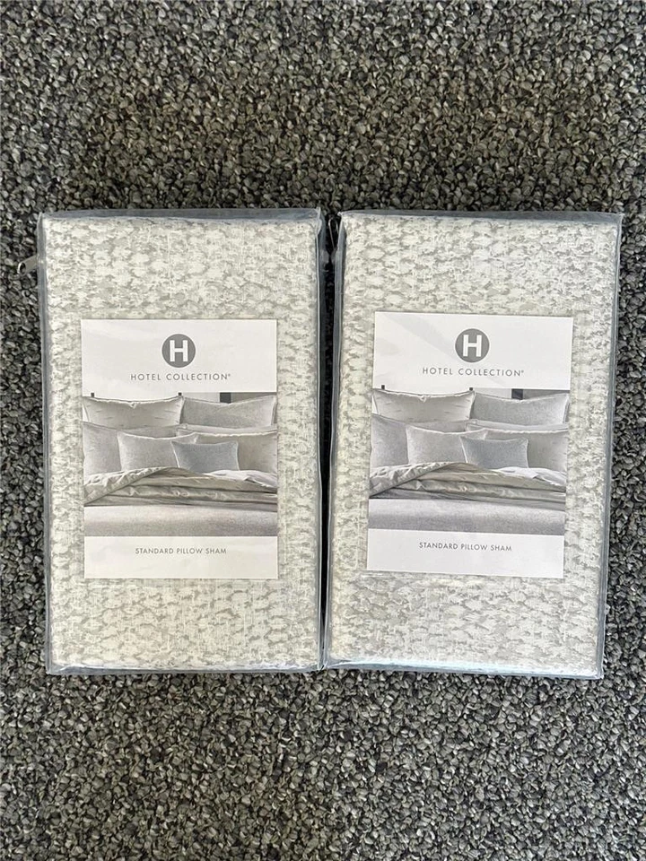 #^ Lote de 2 Hotel Collection Tessellate Standard Sham Gray Foto 1 de 3