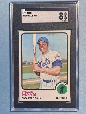 1973 Topps #305 Willie Mays SGC  8 NM-MT Sharp Corners Centered - Image 1 of 2