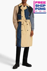 RRP €1880 MOSCHINO COUTURE! Deconstructed Trench Coat IT50 US40 L Wool Blend - Picture 1 of 7