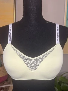 Victoria's Secret 32B Camiseta Inalámbrica Ligeramente Forrada Sujetador Logotipo Correas Verde Como Nuevo - Imagen 1 de 8