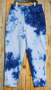 Tie Dye Bill Blass Petites Damen Tapered Leg Denim blau Jeans Größe 12P 30X27 - Bild 1 von 4