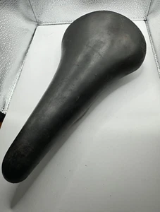 Fujita Seamless Super YFC Black Leather Saddle L’Eroica Vintage Japan (A1) - Picture 1 of 12