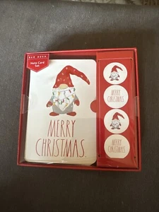 Rae Dunn Christmas Gnome "MERRY CHRISTMAS" 12 Note Cards Set Holiday - Picture 1 of 2