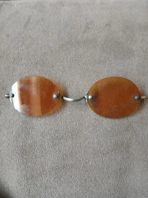 Gafas de sol antiguas ámbar "VIDRIO" Gafas Gafas Gafas Steampunk Gafas de seguridad Foto 1 de 4