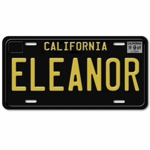 ELEANOR Steve McQueen's 1968 Mustang Replica Prop License Plate Tag UV - Picture 1 of 5
