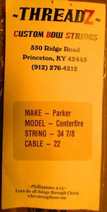 Threadz Custom Replacement Bow String + Cables Parker Centerfire Xbow Black+Grey - Picture 1 of 5