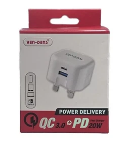 VenDen USB-A + USB-C Dual Fast Charging Plug 20W - Picture 1 of 1