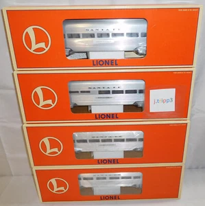 LIONEL #19180 SANTA FE SURFLINER 15'' ALUMINUM PASSENGER 4 CAR SET TRAIN O SCALE - Picture 1 of 7