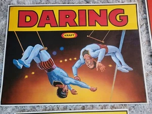 Vtg 1970s KRAFT ADVERTISING CIRCUS POSTER "Daring" Trapeze Performers - Picture 1 of 1