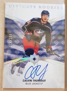 Calvin Thurkauf Car /299 Columbus Blue Jackets Upper Deck Ultimate 2020-21 NHL