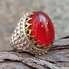 Ruby Gemstone Oval Shape With 925 Sterling Silvar Stylish Mens Ring Size