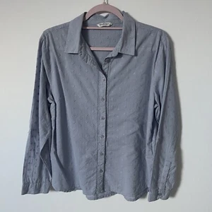 Woolovers Embroidered 100% Cotton Light Blue Long Sleeve Button Shirt UK Size 12 - Picture 1 of 8