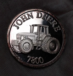 John Deere 7800 Row-Crop Tractor - 1 oz 999 Silver Round - JD Licensed Product - Picture 1 of 9
