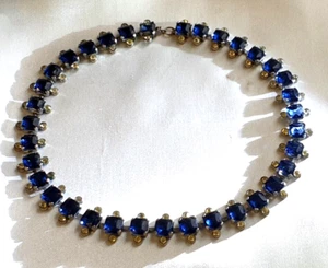 Collier aus böhmischen Kristallglas Steinen Strass Collier Choker signiert 38 cm - Bild 1 von 9