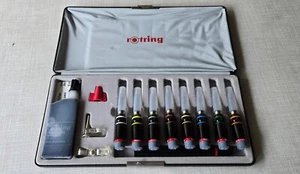 ✒ MINT VTG Rotring ISOSCRIPT 8 Technical Drawing Pen Set Rapidograph W.Germany - Picture 1 of 5
