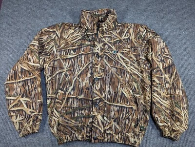 Mossy Oak Jacket Mens Small Shadow Grass Camo Zip Off Sleeves Reversible Hunting - Image 1 of 4
