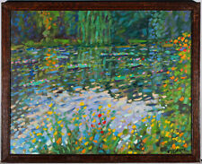 Paul Stephens (b.1957) - Framed Contemporary Oil, Monet's Garden, Water Lilies