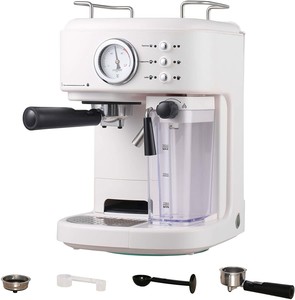 HOMCOM 15 Bar Coffee Machine with Milk Frothing Steamer 1.5L Tank, White